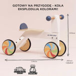 Tęczowy pierwszy jeździk, drewniana zabawka na kołach dla dzieci Le Toy Van - 4