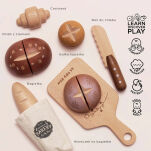 Drewniany zestaw pieczywa z nożem do krojenia, zabawka dzieci Le Toy Van - 3
