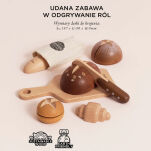 Drewniany zestaw pieczywa z nożem do krojenia, zabawka dzieci Le Toy Van - 5