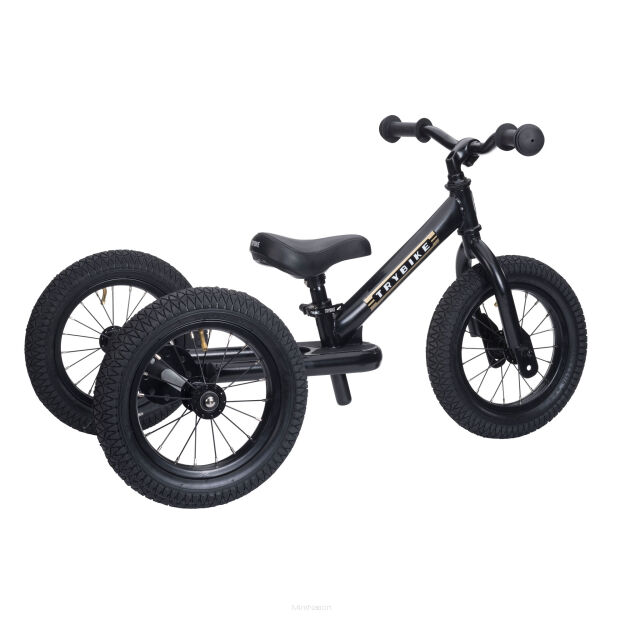 Pierwszy rowerek trójkołowy dziecięcy biegowy 2w1 czarny dla dzieci Trybike
