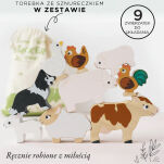 Zestaw drewniana Farma ze zwierzętami traktorem i wyposażeniem Le Toy Van - 11