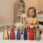 Zestaw miękkie kręgle dla dzieci zabawka rozwojowa patchwork gra sigikid - 2