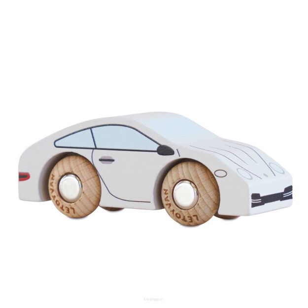 Kolekcjonerski samochodzik GT90 Poppy wyścigowe drewniane auto Le Toy Van
