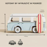 Drewniany kamper retro, wakacyjny samochód, zabawka dla dzieci, Le Toy Van - 4