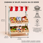 Drewniany stragan, zabawa w sklep supermarket zabawka dla dzieci Le Toy Van - 4