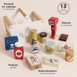 Drewniany koszyk z zakupami i skanerem dla dzieci zabawa w sklep Le Toy Van - 2