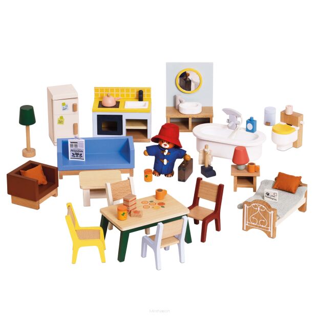 Paddington drewniane mebelki do domku dla lalek zestaw 35 szt Le Toy Van