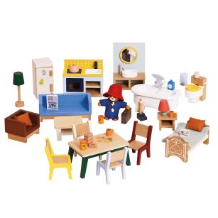 Paddington drewniane mebelki do domku dla lalek zestaw 35 szt Le Toy Van