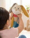 Pierwsza przytulanka Króliczek 31cm patchworkowa zabawka dla dzieci sigikid - 4
