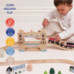 Drewniana kolejka Paddington zestaw 75 elementów tory pociąg Le Toy Van - 6