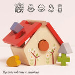 Drewniany sorter kształtów domek dla ptaków, zabawka edukacyjna, Le Toy Van - 3