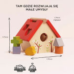 Drewniany sorter kształtów domek dla ptaków, zabawka edukacyjna, Le Toy Van - 4