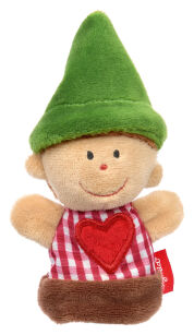 Pluszowa pacynka na palec Skrzat z sercem maskotka teatrzyk dzieci sigikid