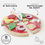 Drewniana pizza zabawka dla dzieci, odgrywanie ról, gotowanie, Le Toy Van - 2