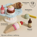Drewniane lody rożki zestaw Carlo's Gelato, zabawka, lodziarnia, Le Toy Van - 2