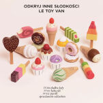 Drewniane lody rożki zestaw Carlo's Gelato, zabawka, lodziarnia, Le Toy Van - 4