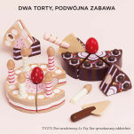 Drewniany tort czekoladowy, zabawka dla dzieci, odgrywanie ról, Le Toy Van - 5