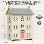 Drewniany domek dla lalek Cherry Tree Hall, zabawka dla dzieci, Le Toy Van - 5