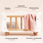 Drewniane łóżeczko dla lalek, zabawka dla dzieci, zabawa lalkami Le Toy Van - 2